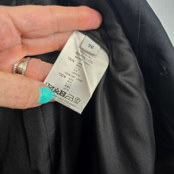 Givenchy Wool Crepe Wrap Midi Skirt Black Gold Turn Lock Hardware Silk 36 NWT - Picture 10 of 14